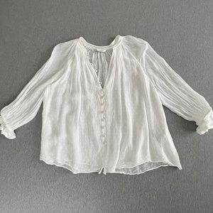 Zara White Sheer Blouse
